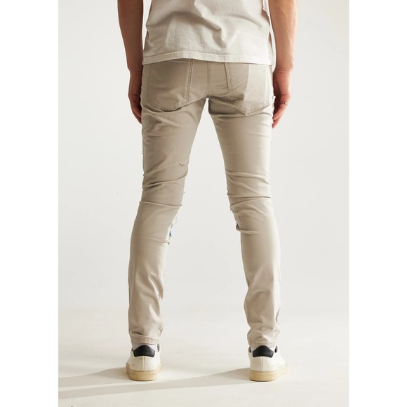 Embellish NYC Men's Arthur Repair Patchwork Distressed Skinny Fit Denim Jeans - Picture 5 of 5